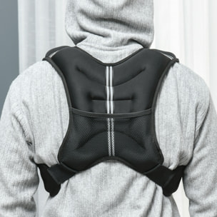 Gilet lesté de 5 Kg réglable - veste lestée de sport - poche de rangement intégré - oxford noir