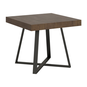 Mesa extensible 90x90/194 cm Abbraccio nogal patas antracita