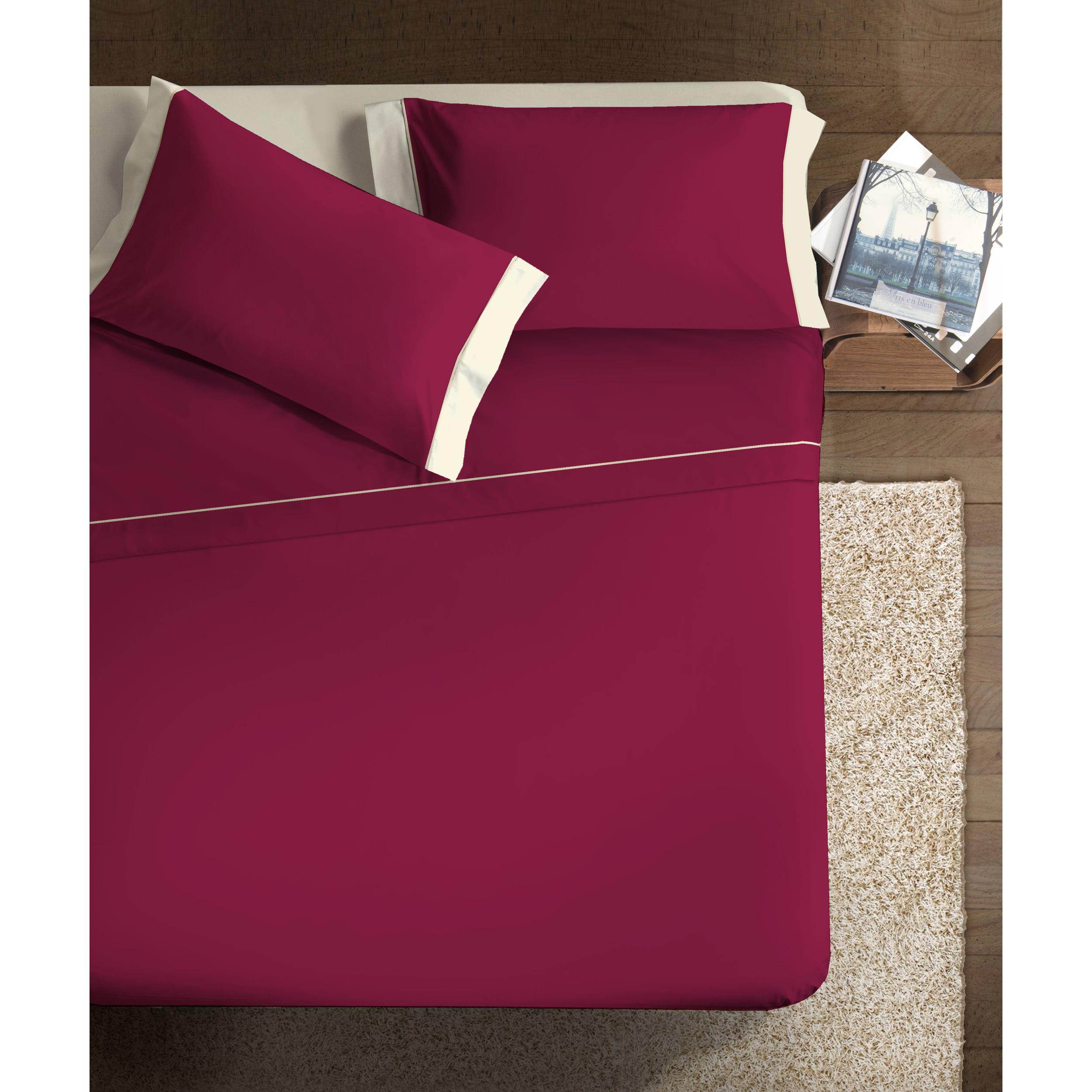 Completo letto Double-Color IPERSAN Bordeaux/Panna