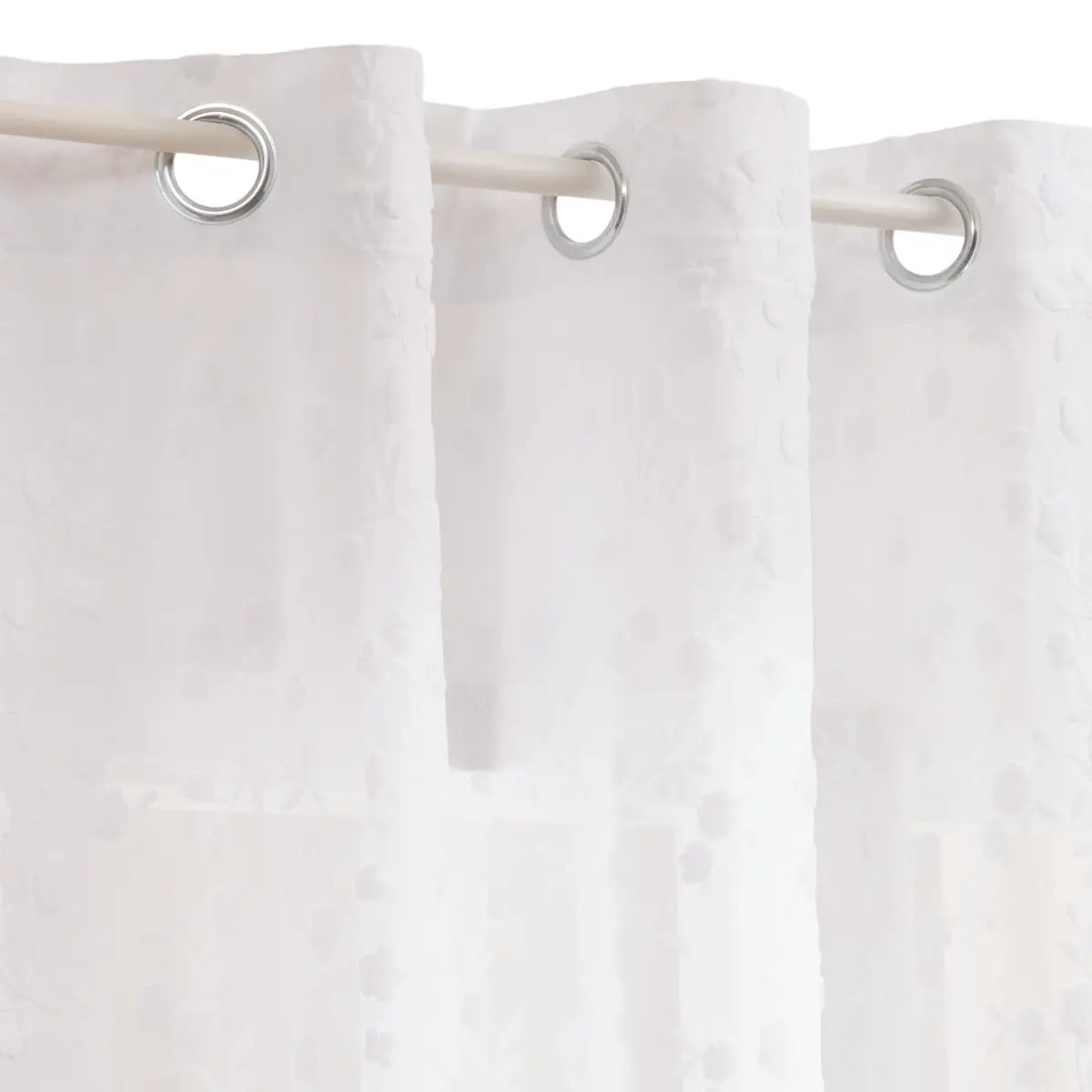 Voilage motif abstrait "Lazi" blanc 140x240cm