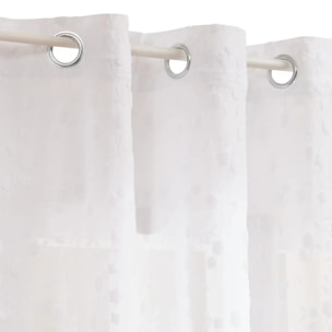 Voilage motif abstrait "Lazi" blanc 140x240cm