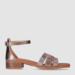 Sandalias de Piel - Bronce - Tacón: 3 cm
