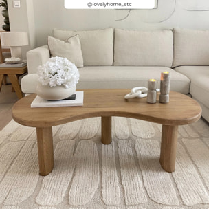 Table basse organique en bois massif de mindi - Brandan