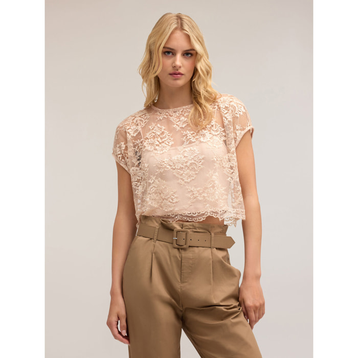 Motivi - Blusa de encaje - Rosa