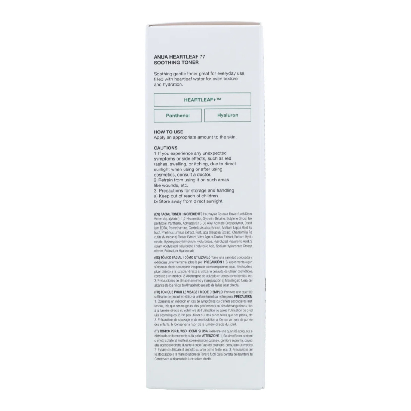 Tónico Facial Heartleaf 77% Soothing Toner Anua 250 ml