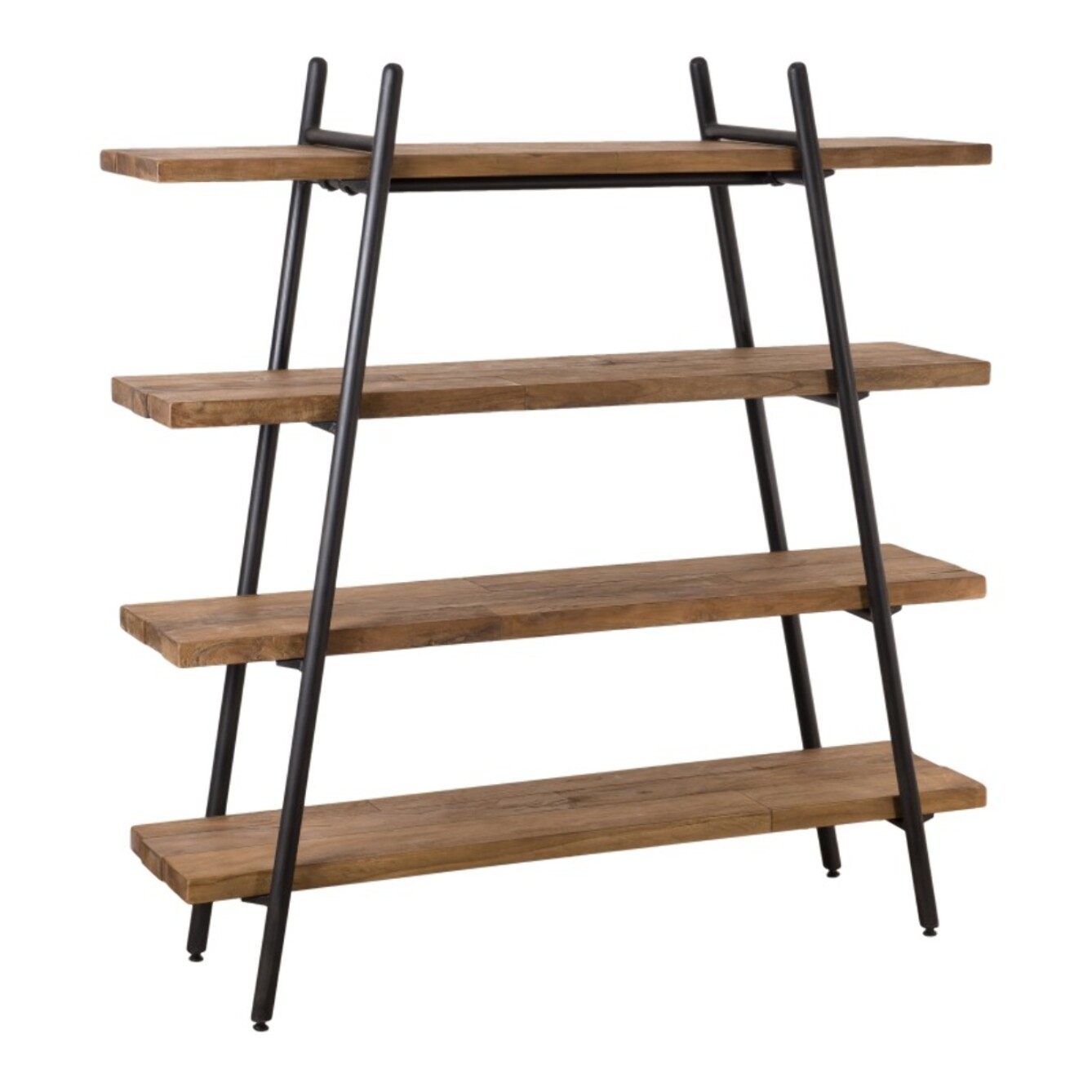 SIXTINE - Étagère pyramidale 4 niveaux teck recyclé métal noir