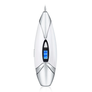 Bolígrafo eléctrico para eliminar imperfecciones de la piel ( lunares, manchas, berrugas, pecas, etc.). Con batería recargable y 9 niveles de intensidad. Incluye 10 agujas finas y 1 gruesa.
