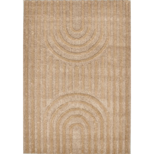 HARMONIE - Tapis de salon beige à motif arc en relief