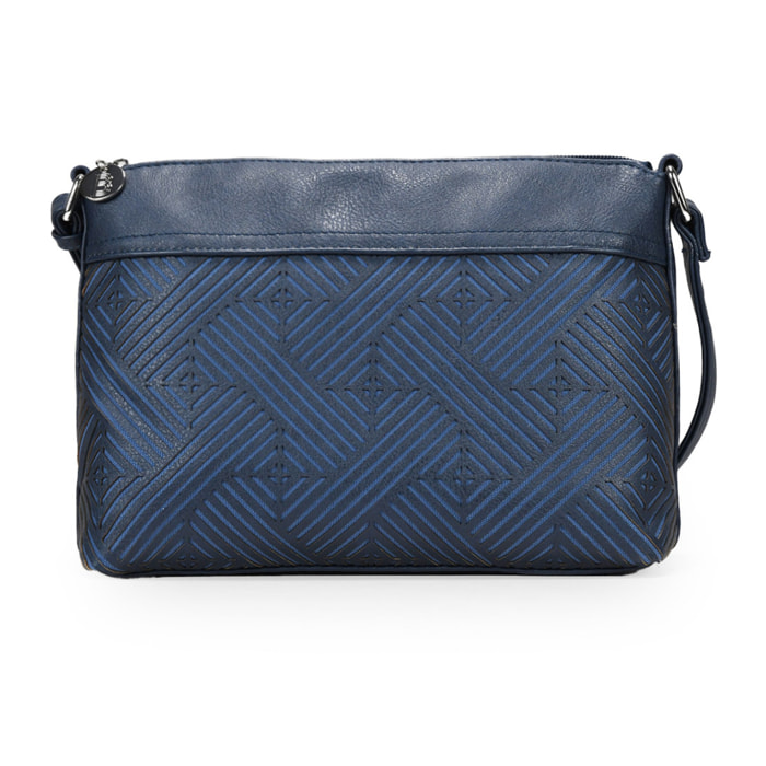 Bolso bandolera azul con cremallera