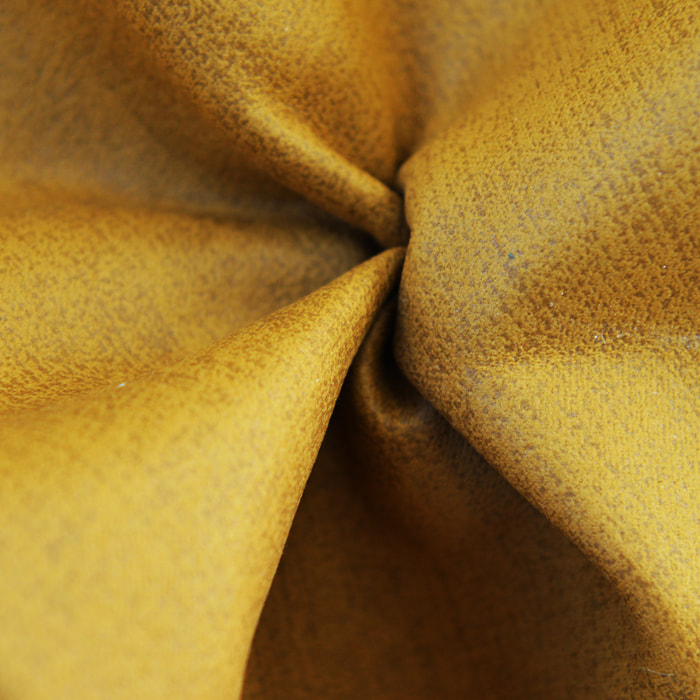 Tissu uni doublé polaire - Jaune moutarde