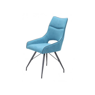 Chaise en tissu avec piètement en métal noir - 4 coloris - LIANA