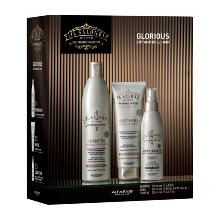 ALFAPARF MILANO Set Il Salone Glorious Shampoo 500ml + Mask 250ml + Spray Leave In 200ml
