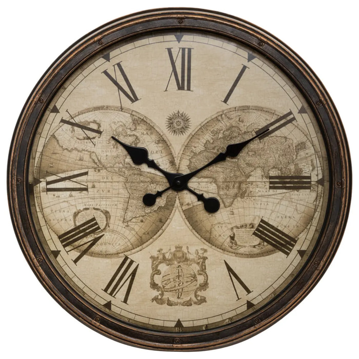 Horloge monde "Tomy" noir D52cm