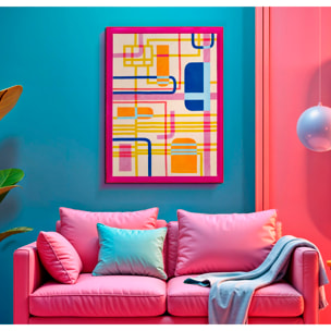 STAMPA SU TELA LACCATTO MODIS C/CORNICE -A- CM 60X3,3X80