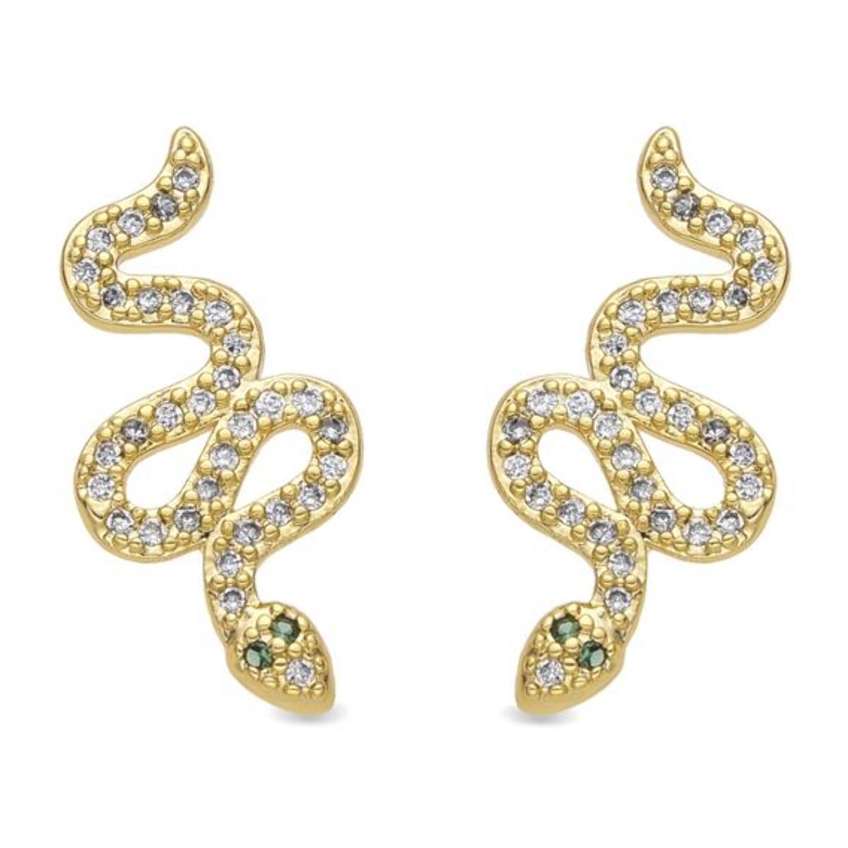 Pendientes acabado oro amarillo de 18k y Circonita Brillante