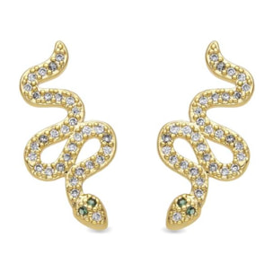 Pendientes acabado oro amarillo de 18k y Circonita Brillante