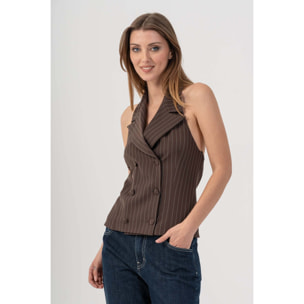 Kocca - Gilet in fantasia gessata Donna