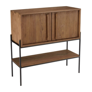SIXTINE - Buffet 2 portes 1 niche en bois de teck recyclé naturel