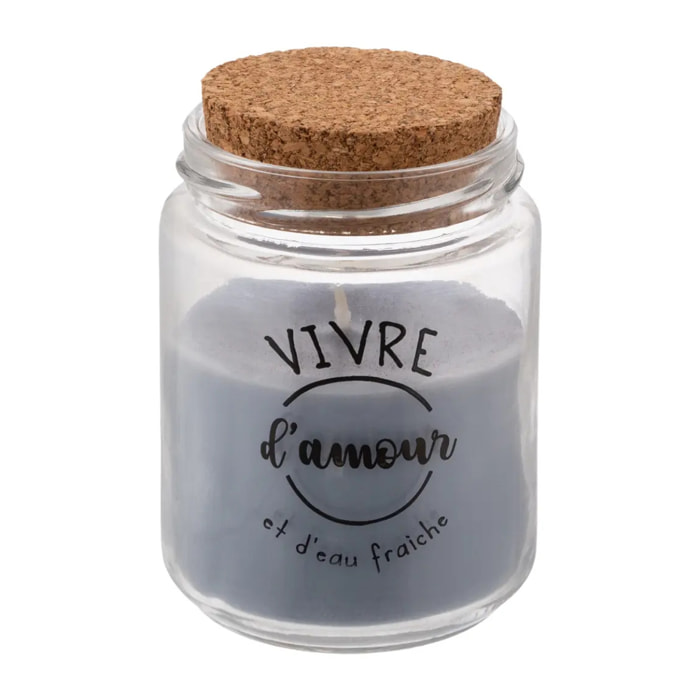 Bougie parfumée 130g pot verre couvercle liège assorti