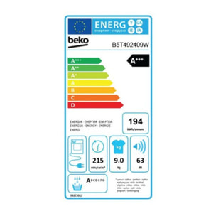 Sèche linge pompe à chaleur BEKO B5T492409W