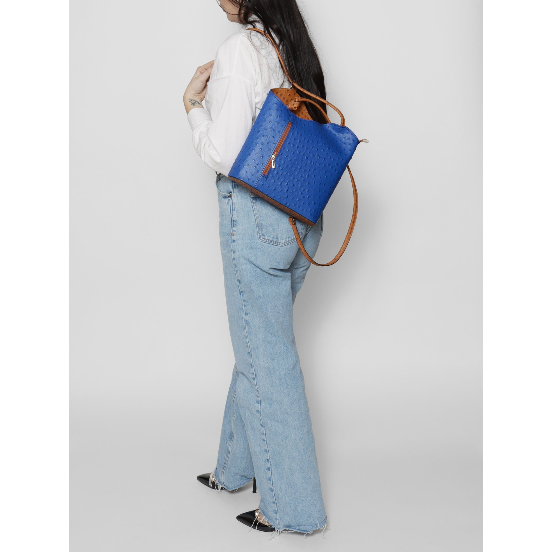 Zaino da donna in vera pelle - Modello Charlotte - 28.0 x 25.0 x 9.0 cm