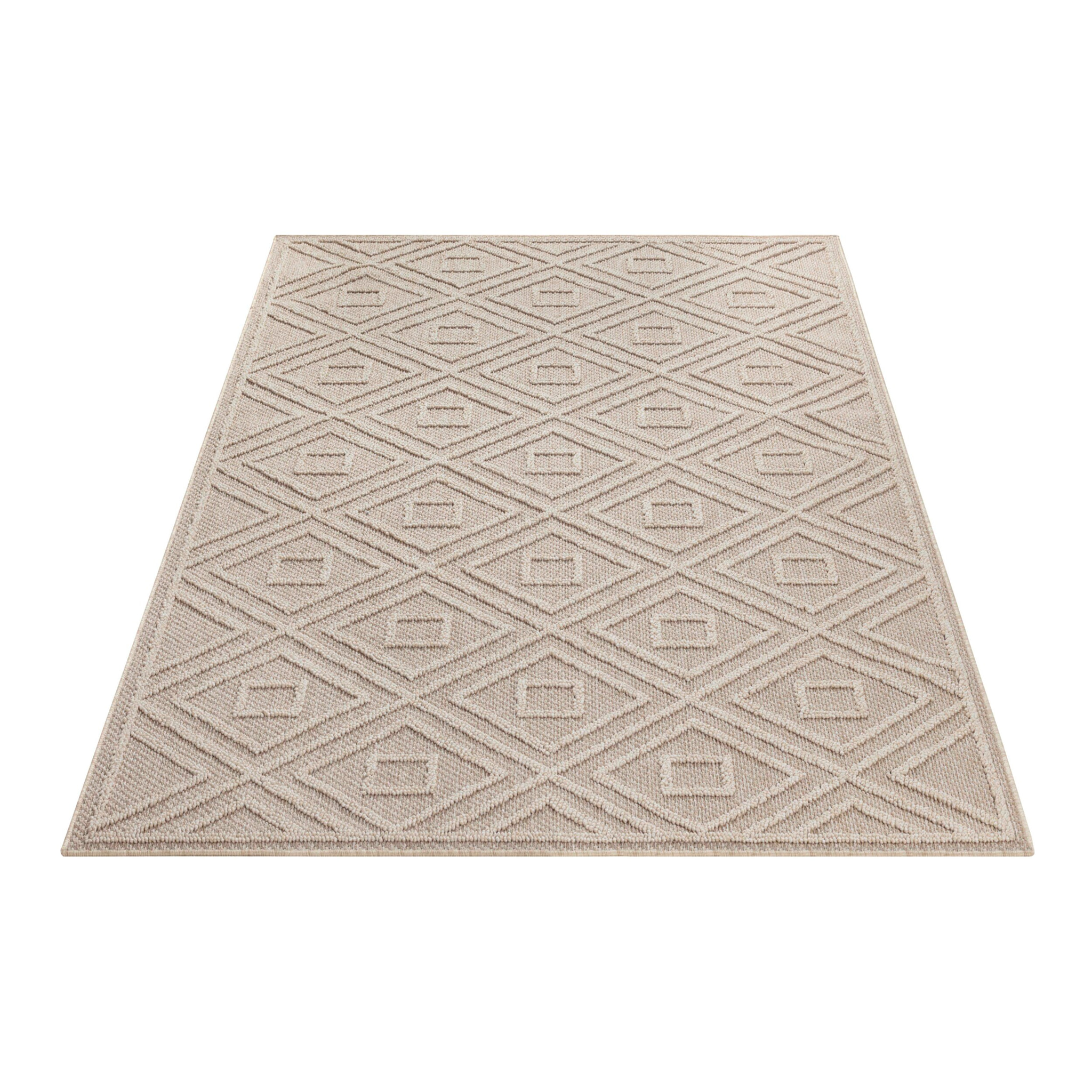 PATARA - Tapis intérieur/extérieur motif graphique beige - PAT4956BEI