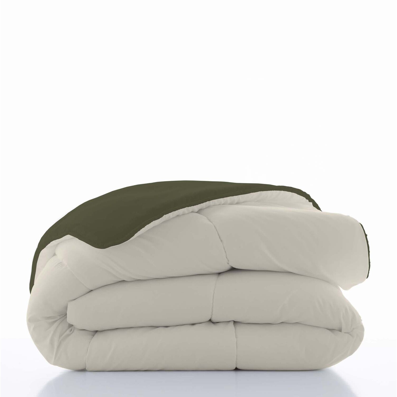 Naturals - Edredón Bicolor - 300 Gr - 100% Microfibra Poliéster - Verde/Vainilla