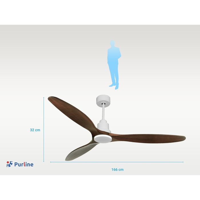 Ventilador de techo Reversible Termostato Wifi Motor DC Techos Inclinados Mando a Distancia Hypersilence Memoria SabaD166C0466704 PURLINE
