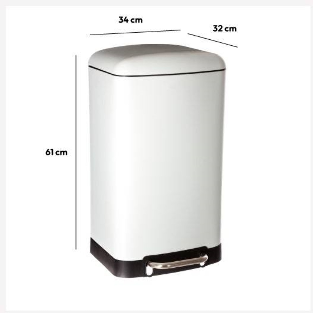 Cubo de basura ariane blanco 30 l