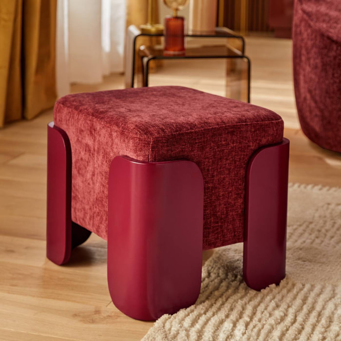 Pouf Mizar rectangulaire 36x38cm rouge