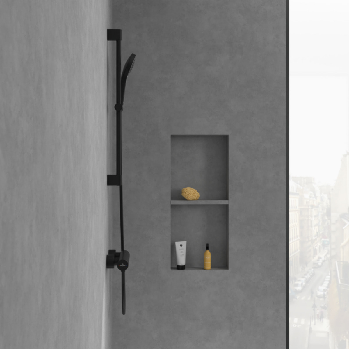 Mitigeur mécanique douche Loop & Friends Noir mat