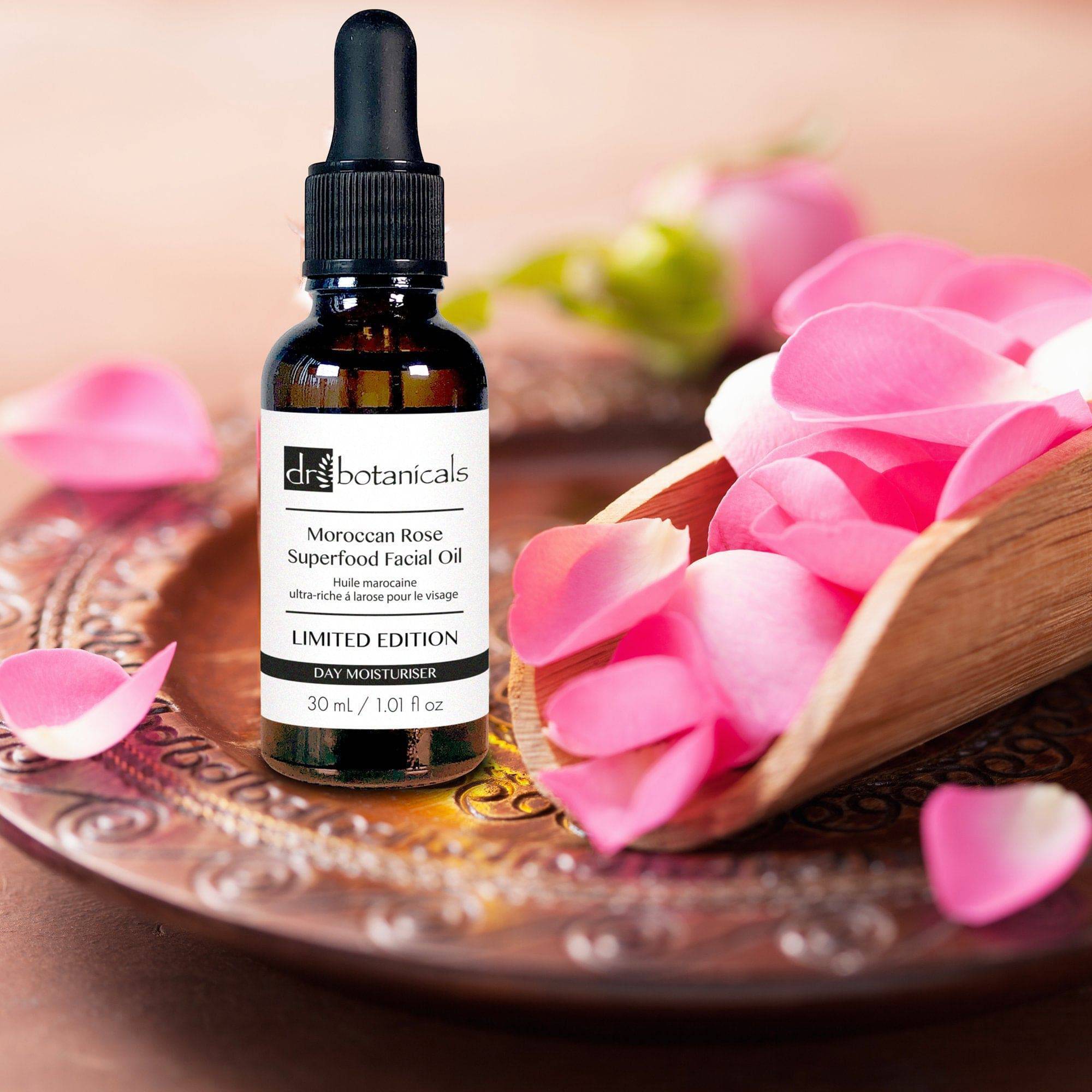 EDICION LIMITADA moroccon rose superfood aceite facial 30ml - botella ámbar