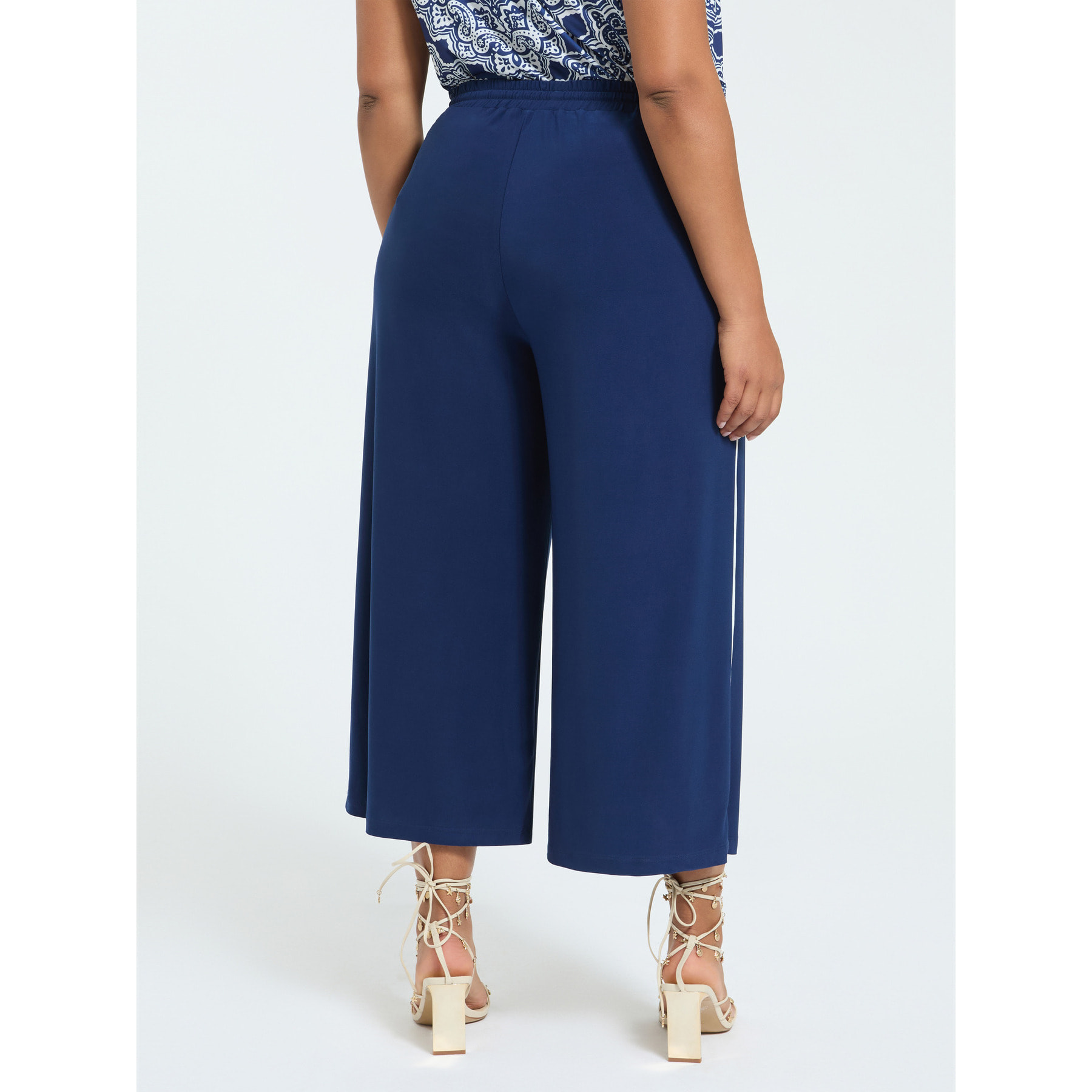 Fiorella Rubino - Pantaloni cropped in jersey - Blu