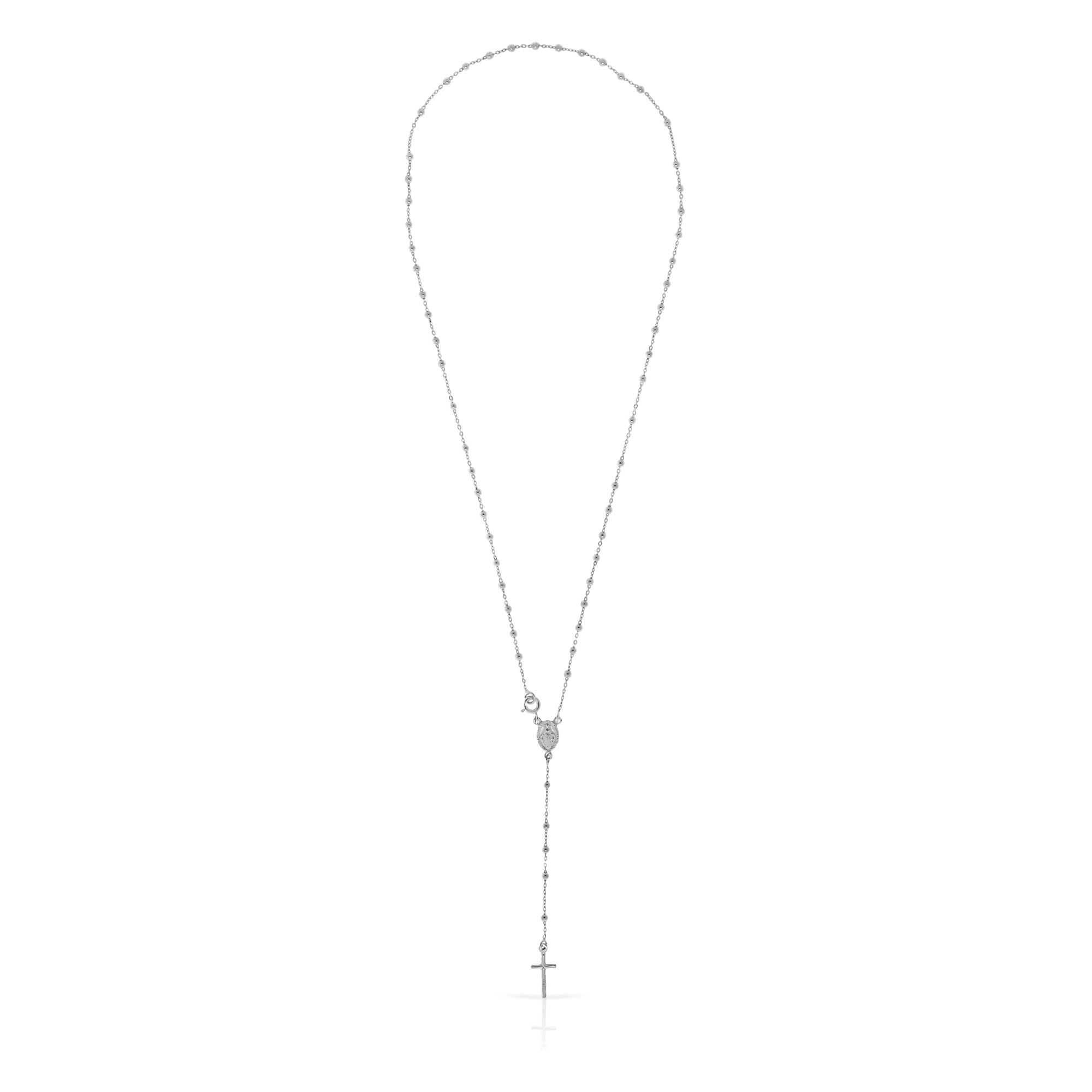 Collar Rosario con Plata de Ley 925 con cuentas de plata