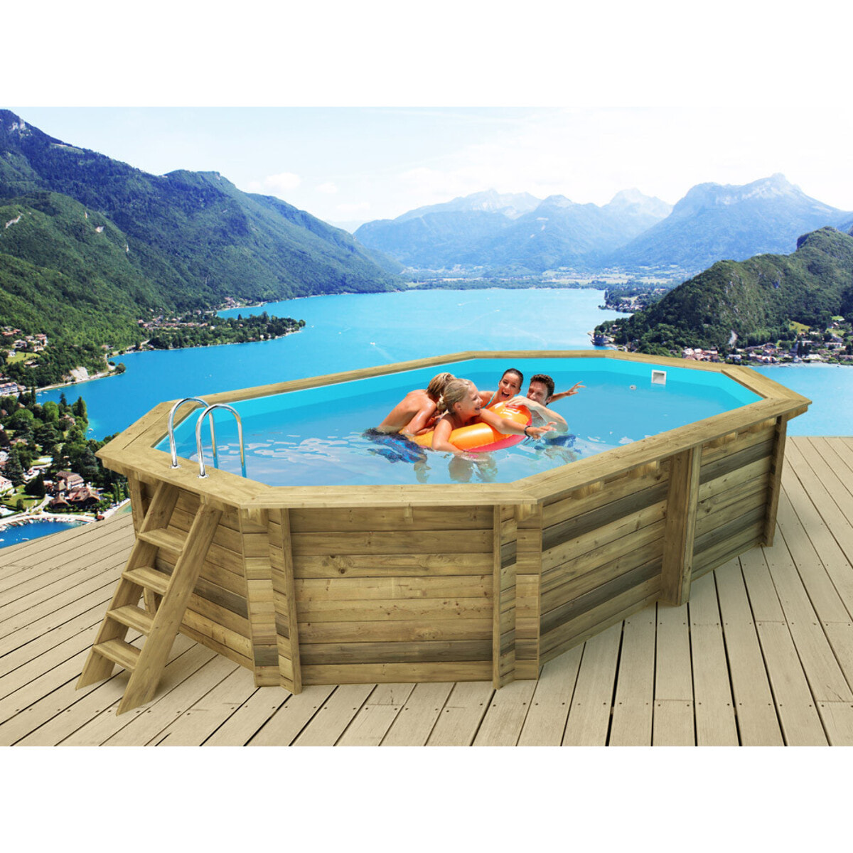 Piscine bois " Miami 145  " - 4.86 x 3.36 x 1.45 m