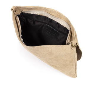 Alpette borsa a tracolla donna. Vera pelle scamosciata.