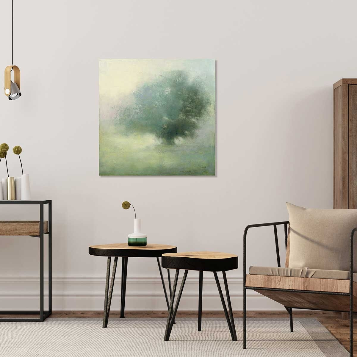 Decoration murale paysage et Brume verte Tableau alu Dibond