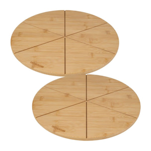Ensemble de 2 Planches à pizza avec rainures de coupe, Ø 32 cm