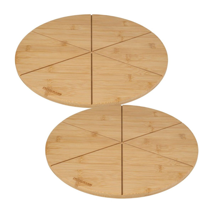 Ensemble de 2 Planches à pizza avec rainures de coupe, Ø 32 cm
