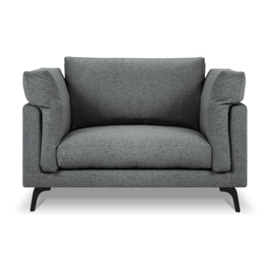 Fauteuil xl "Camille" en tissu structurel gris