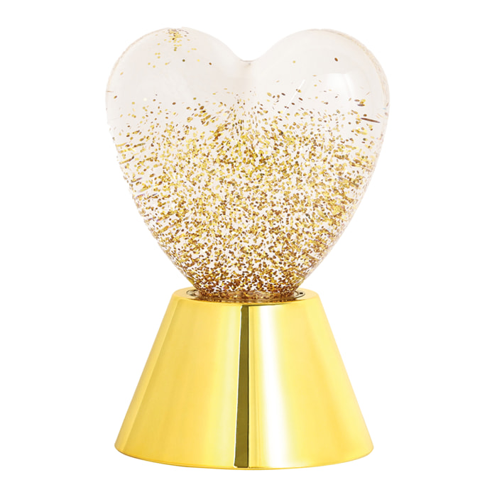 Lampe décorative cœur lumineuse à paillettes - Doré