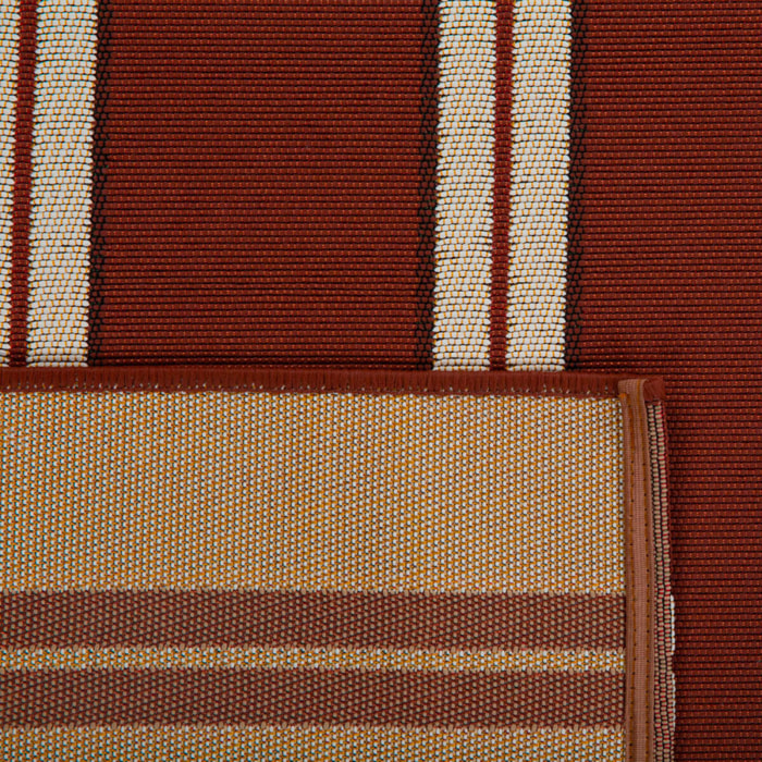 LIDO - Tapis intérieur/extérieur à rayures marron