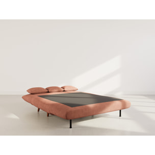 Lumi - Banquette convertible clic-clac 2 places en velours côtelé - Terracotta