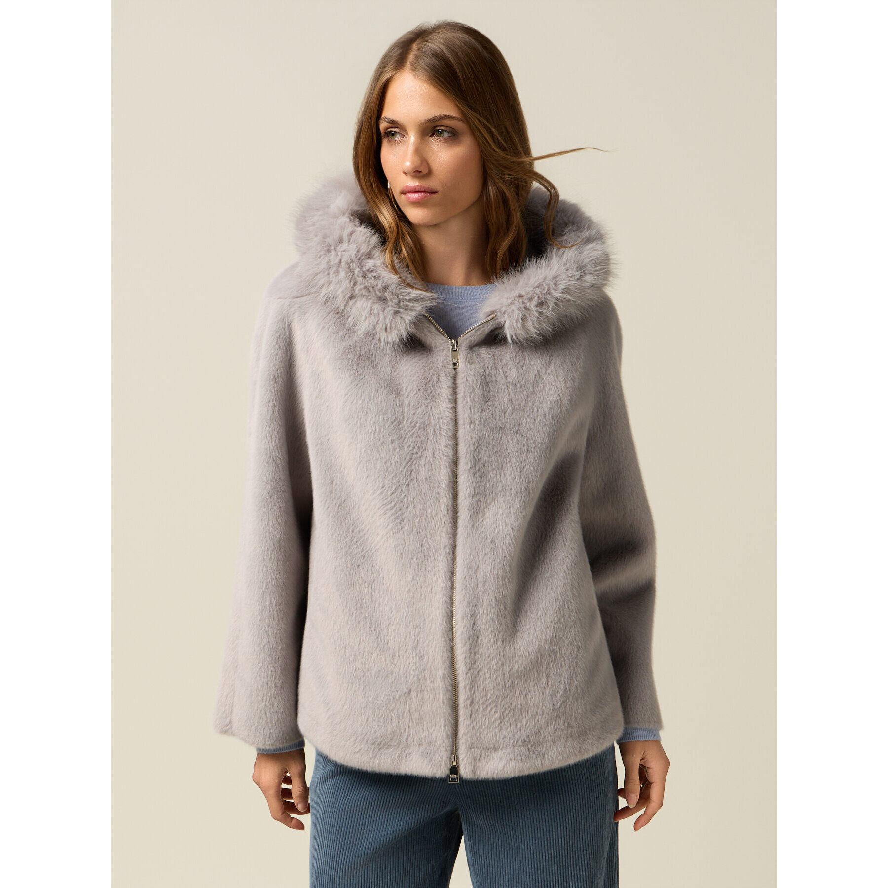 Oltre - Parka corto con cappuccio - Grigio