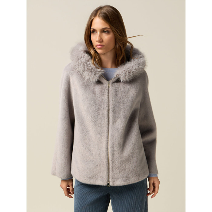 Oltre - Parka corto con cappuccio - Grigio