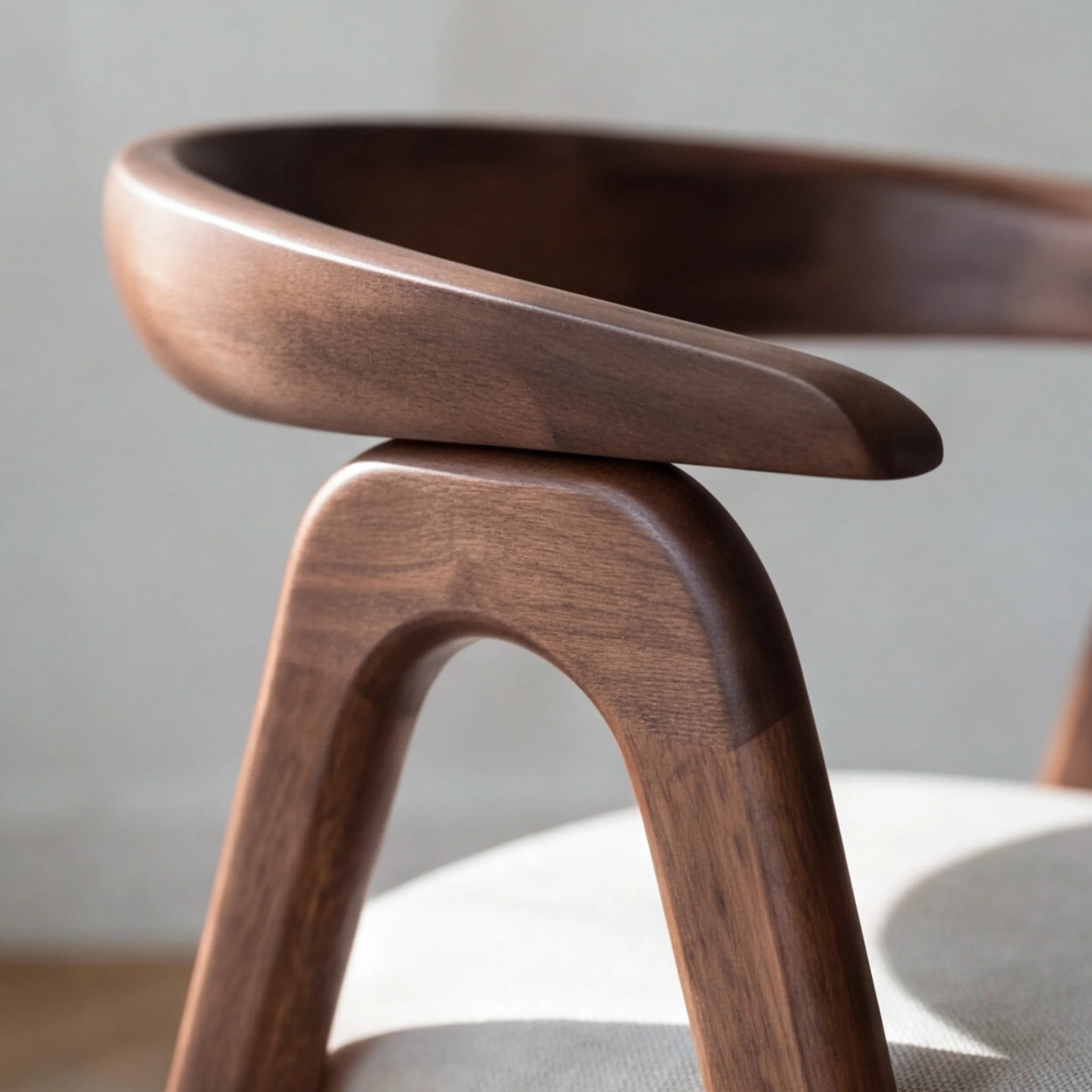 Chaise en bois d'hévéa marron et tissu beige - Hawa