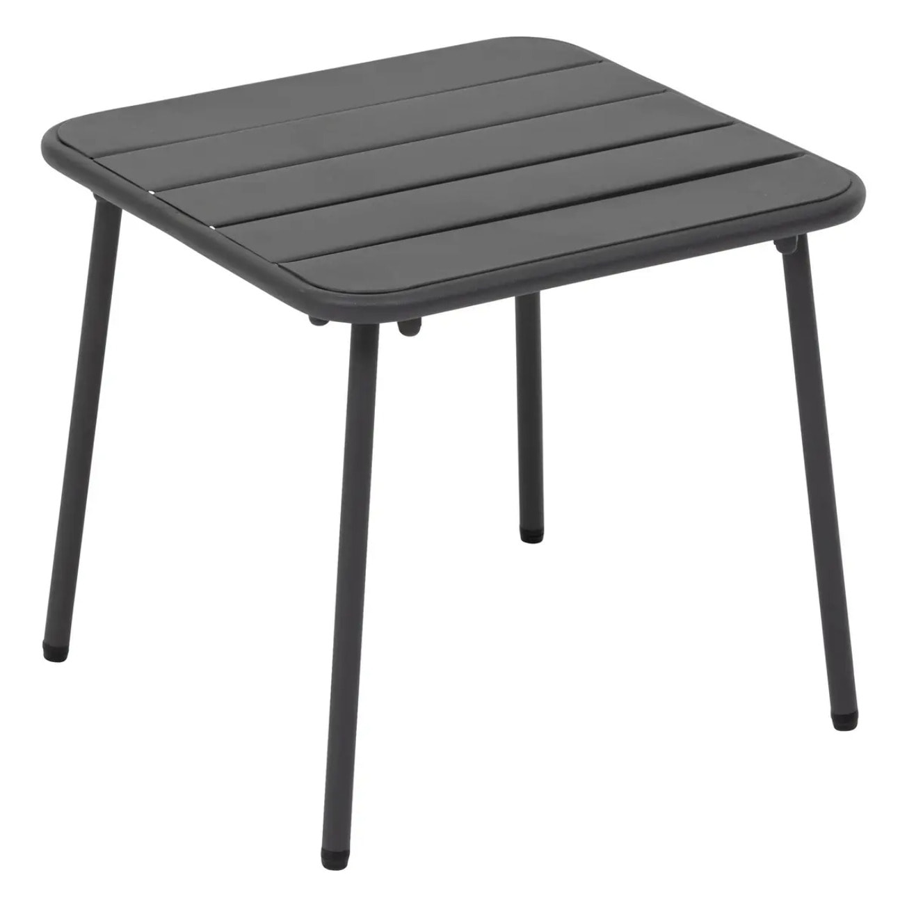 Table basse de jardin carrée "Phuket" graphite en acier traité en époxy