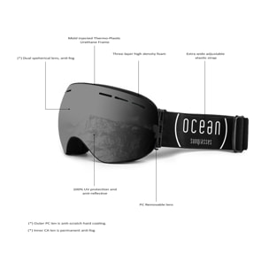 GAFAS DE SKI OCEAN CERVINO de color Negro