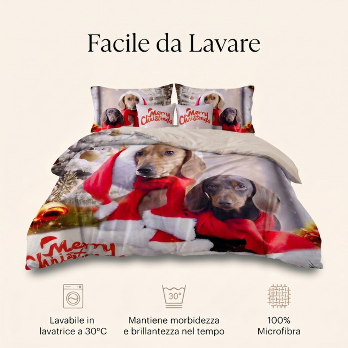 Parure copripiumino natalizia in poliestere - DIS. 3