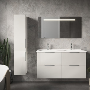 Colonne de salle de bain BURGBAD Olena 2 portes blanc brillant